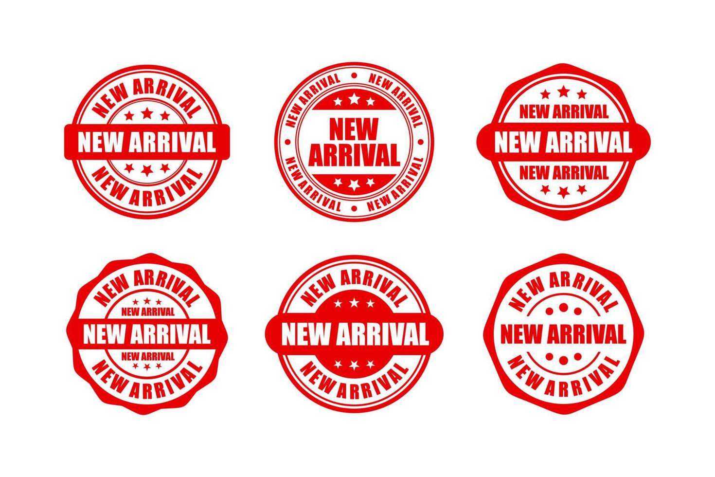 nuova collezione di design di francobolli badge di arrivo vettore