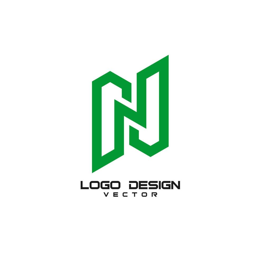 design del logo iniziale della lettera n vettore