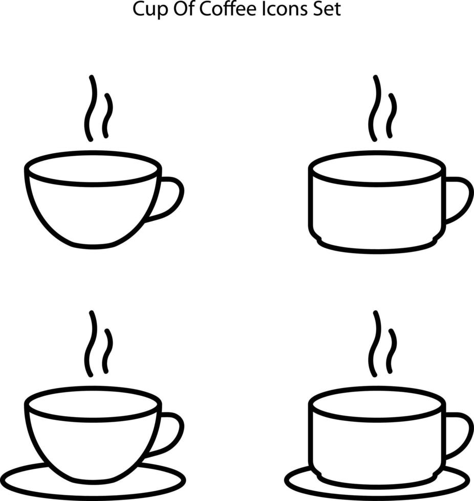 icone del caffè messe isolate su priorità bassa bianca. icona del caffè linea sottile contorno lineare simbolo del caffè per logo, web, app, ui. segno semplice dell'icona del caffè. vettore
