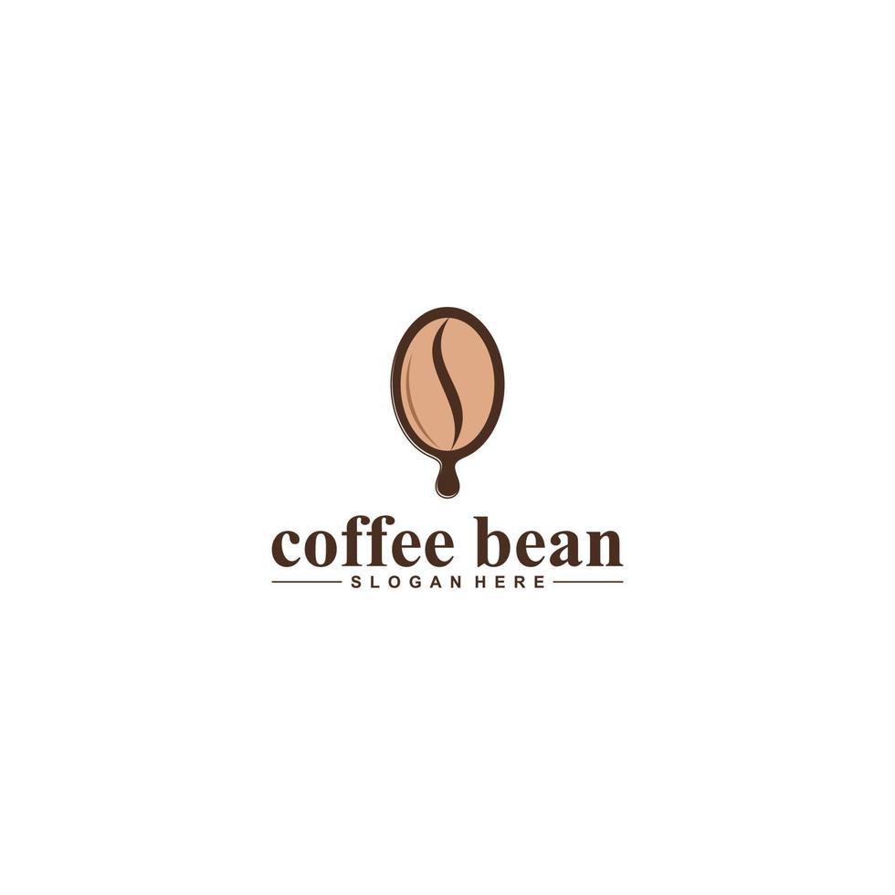 modello di logo del chicco di caffè in sfondo bianco vettore