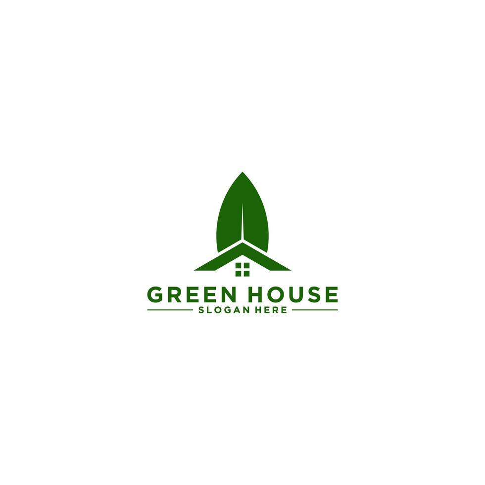 modello di logo della casa verde su sfondo bianco vettore