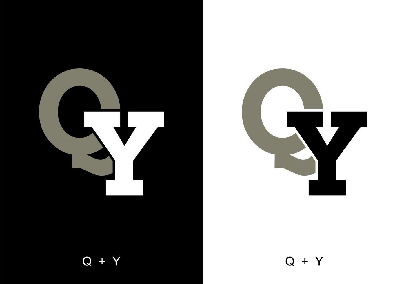 colore bianco e nero della lettera iniziale qy vettore