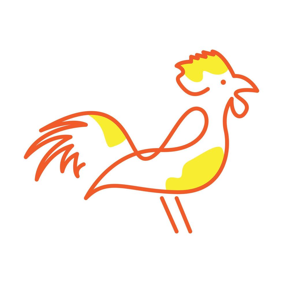 linea astratta cool gallo logo design grafico vettoriale simbolo icona illustrazione del segno idea creativa