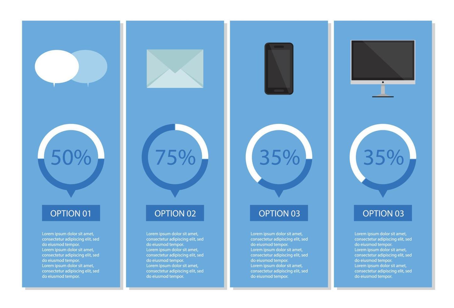 infografica vari canali di comunicazione vettore