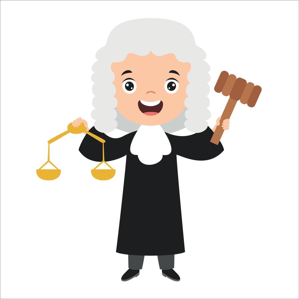 disegno animato di un giudice vettore