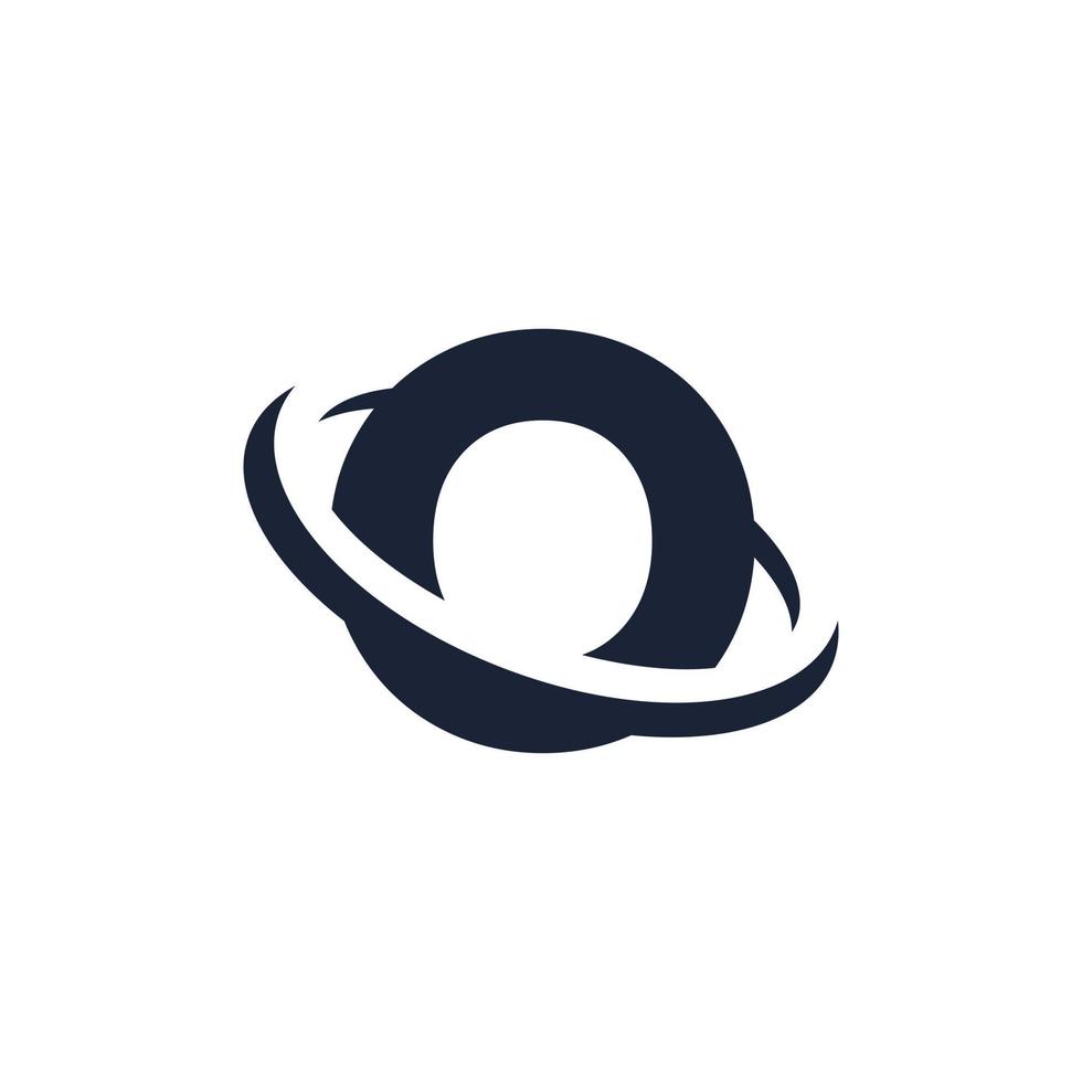lettera o iniziale del logo a forma di cerchio. logotipo alfabeto swoosh semplice e minimalista vettore