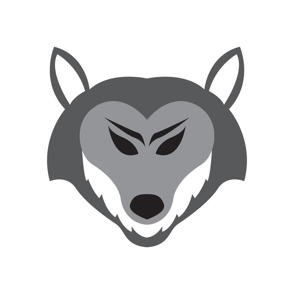 faccina lupo logo design grafico vettoriale simbolo icona illustrazione del segno idea creativa