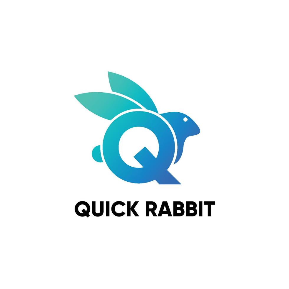 logo di coniglio veloce e immagine vettoriale