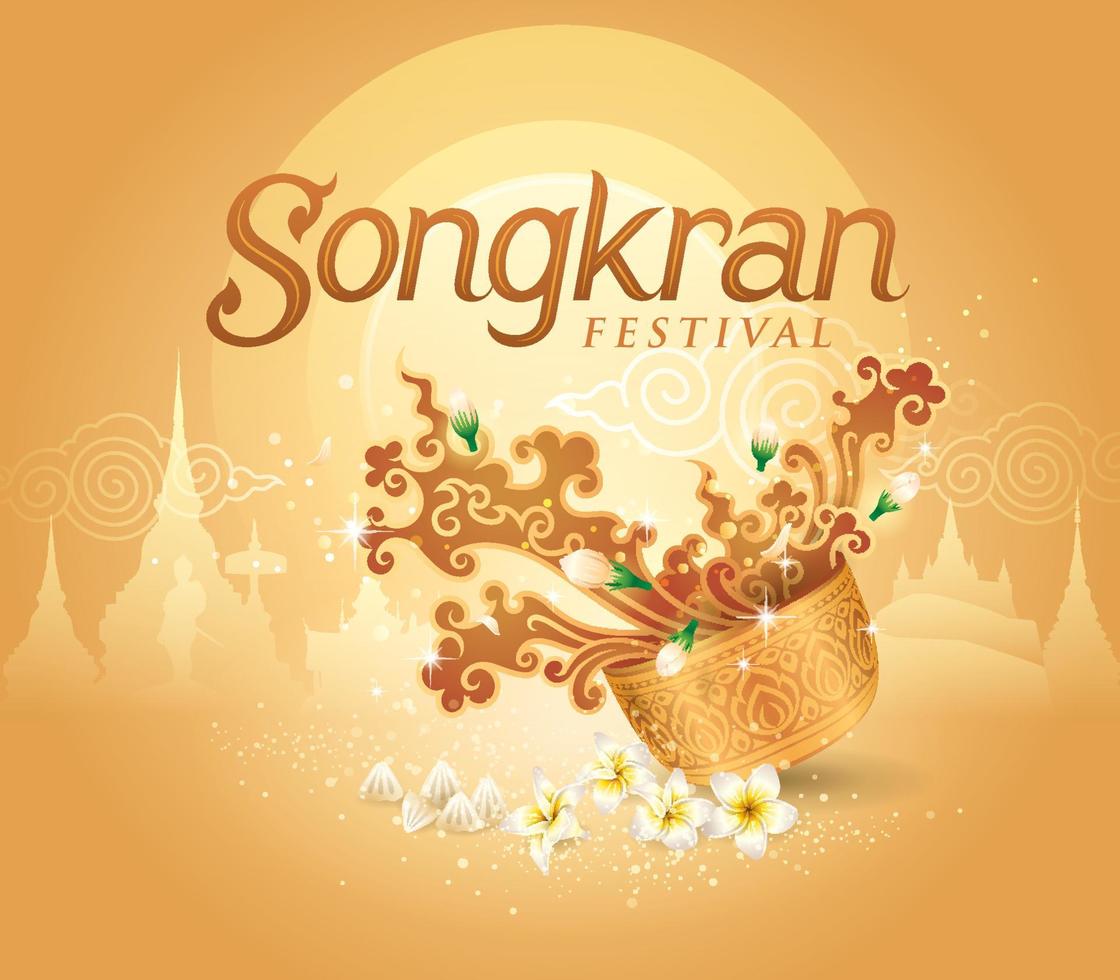 cultura tradizionale tailandese, cultura tradizionale tailandese, festival di songkran in thailandia, vettore