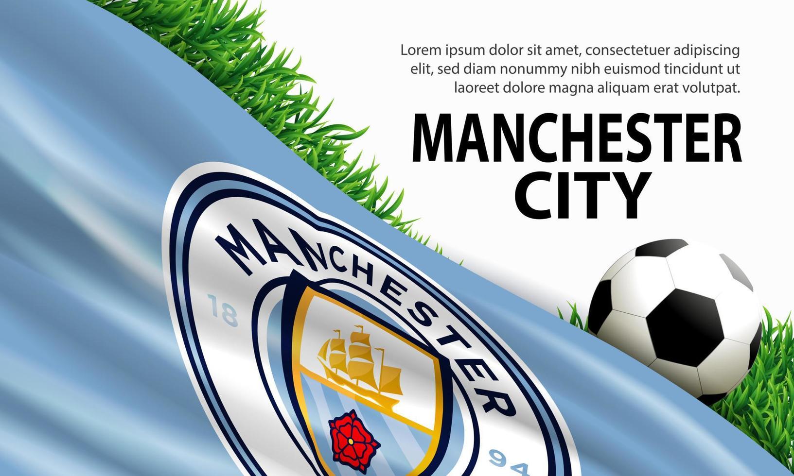 bandiera della città di Manchester. banner, design del modello di poster vettore