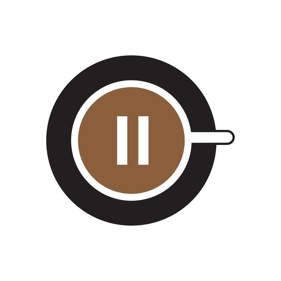 tazza di caffè con icona pausa logo simbolo icona disegno grafico vettoriale