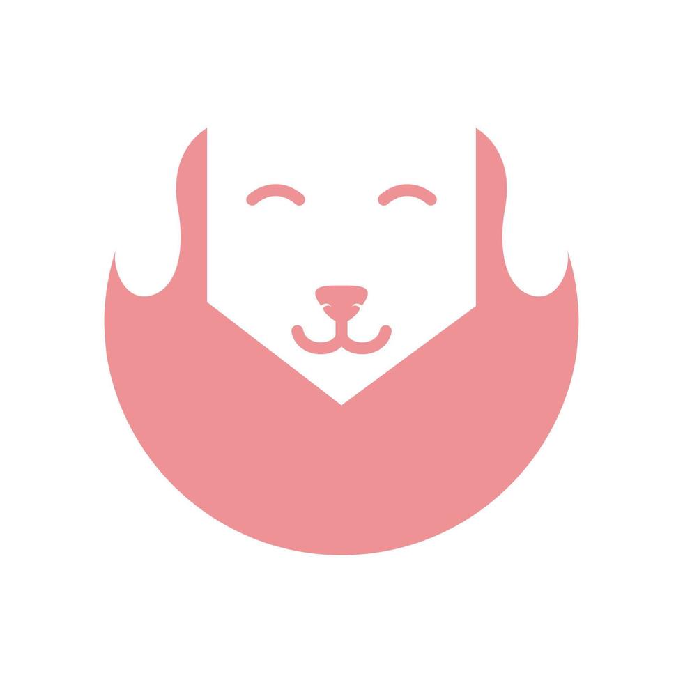 spazio negativo carino cane faccia logo design grafico vettoriale simbolo icona segno illustrazione idea creativa