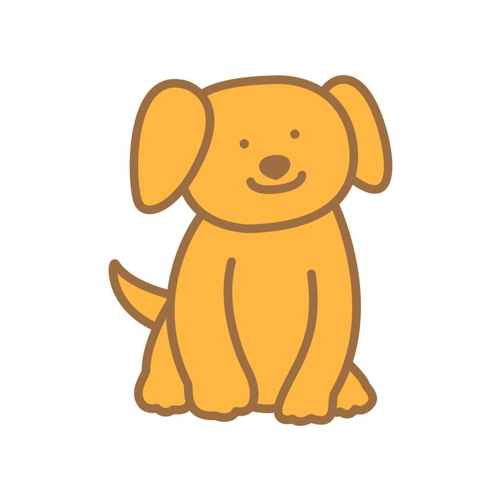 cane o animale domestico sorriso carino cartone animato logo illustrazione vettoriale design immagine