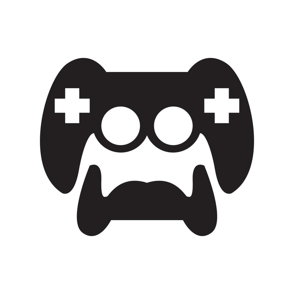 faccia di cane con logo gamepad design grafico vettoriale simbolo icona illustrazione del segno idea creativa