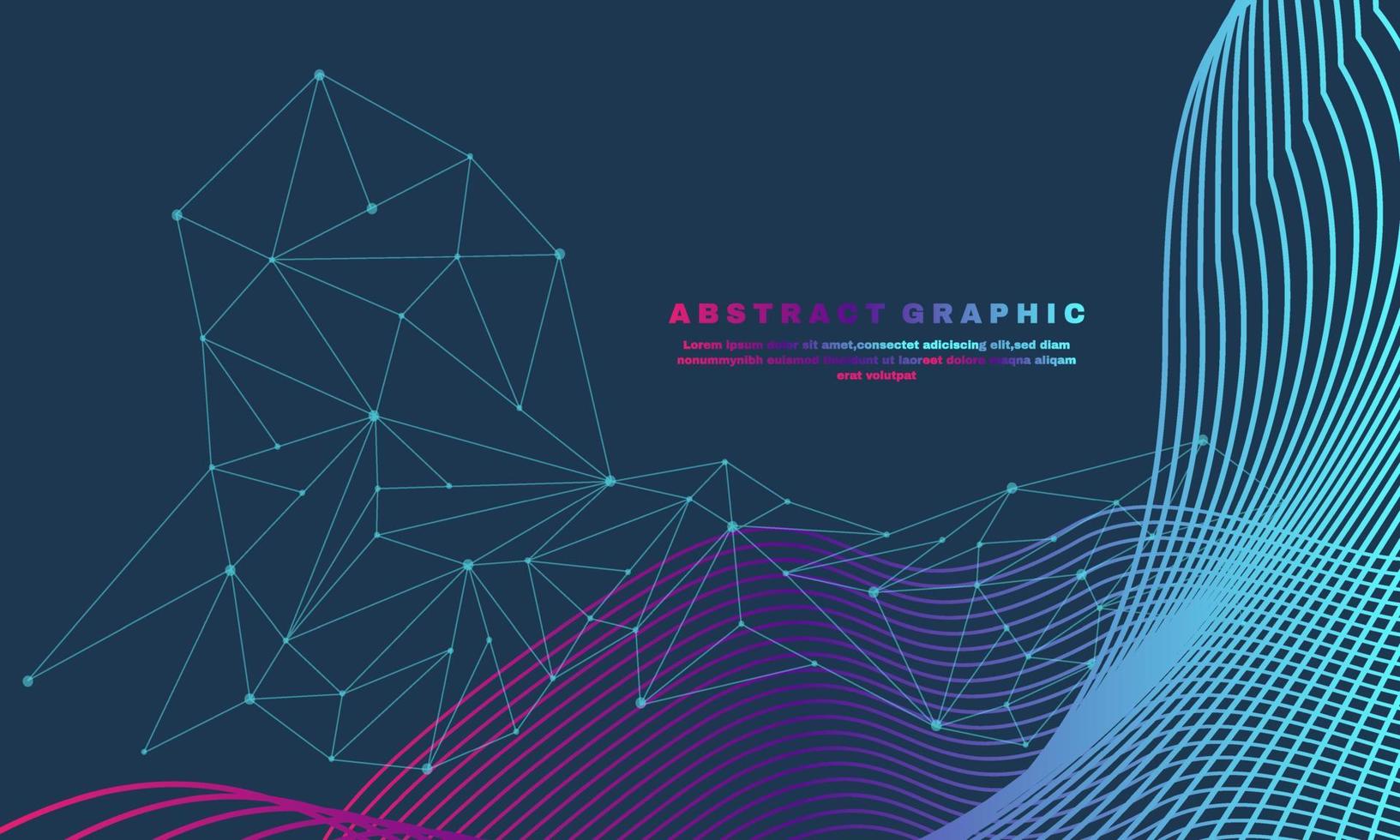 impressionante vettore astratto colorato espansione della vita sfondo collegato linee e punti linee di visualizzazione del flusso d'onda