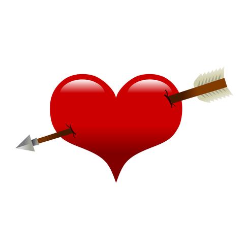 cuore freccia romantica amore grafica vettore