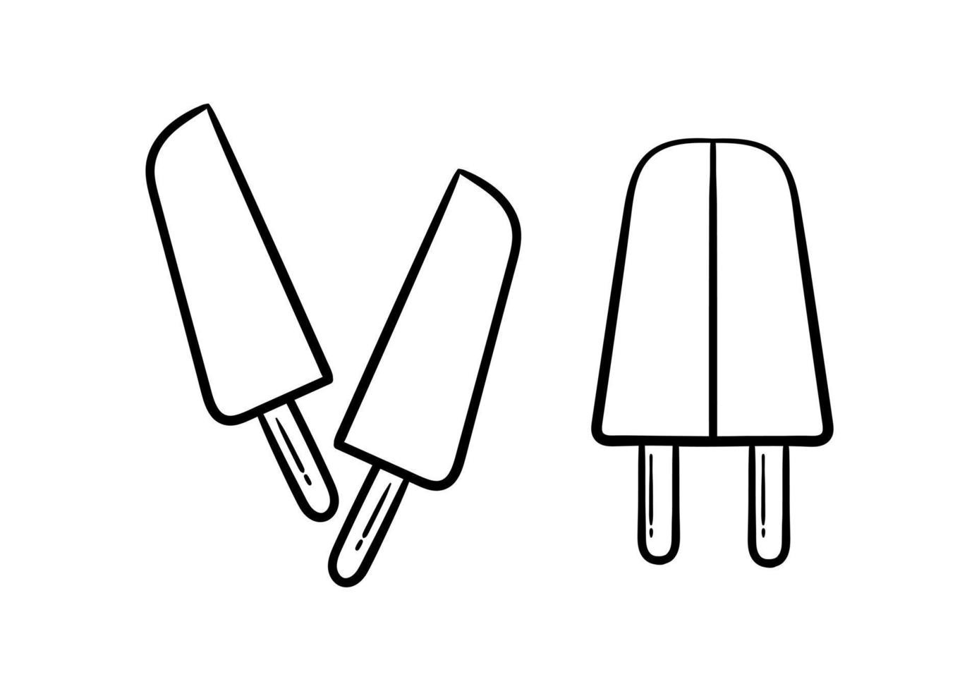 gelato disegnato a mano su sfondo bianco vettore