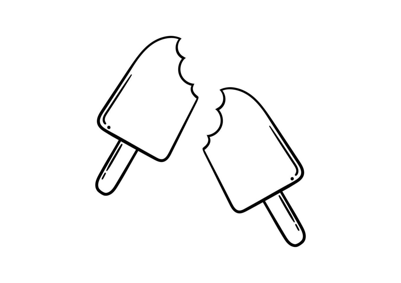 gelato disegnato a mano su sfondo bianco vettore