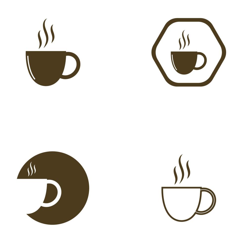 Disegno dell & # 39; icona di vettore del modello di logo della tazza di caffè