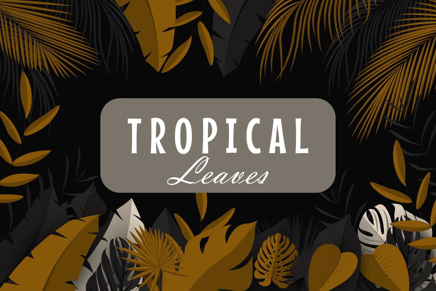 sfondo di foglie tropicali con piante della giungla vettore