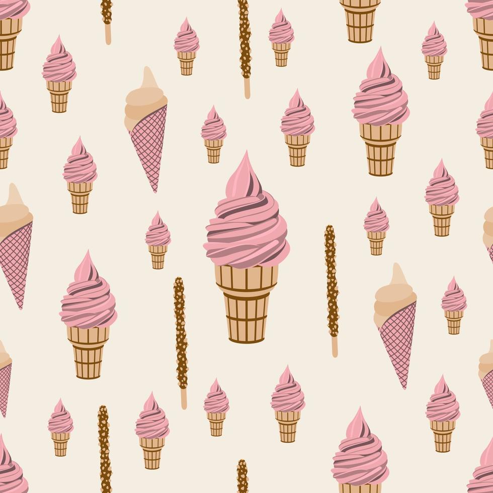 disegno del modello senza cuciture del gelato vettore