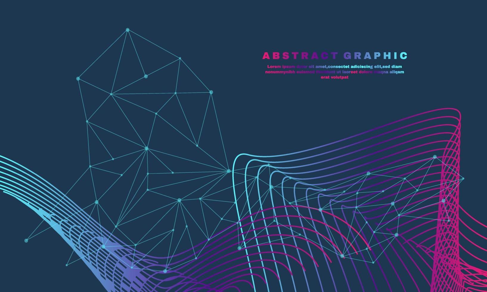 fantastico vettore astratto colorato espansione dello sfondo della vita linee e punti collegati linee di visualizzazione del flusso d'onda parte 3