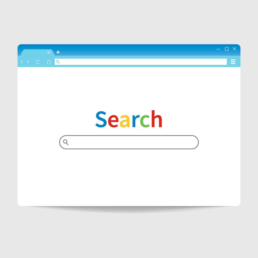 elemento del browser con modello di barra dell'interfaccia del motore di ricerca vettore