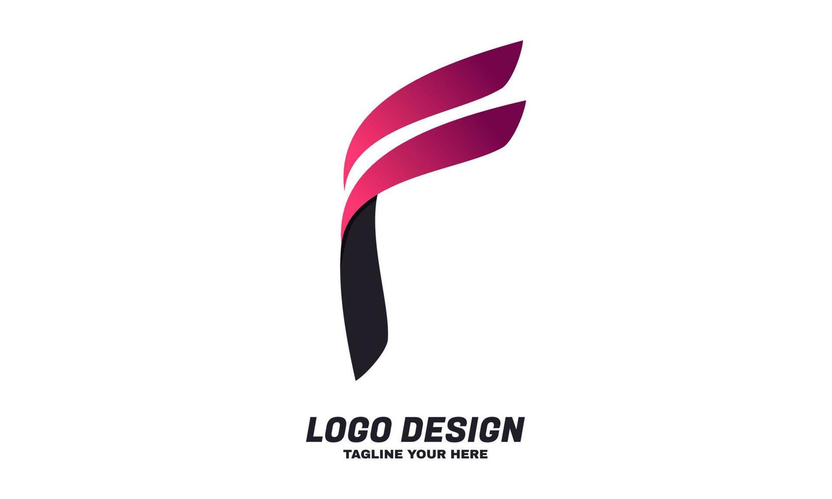 vettore d'archivio logo iniziale creativo f con modello di design colorato