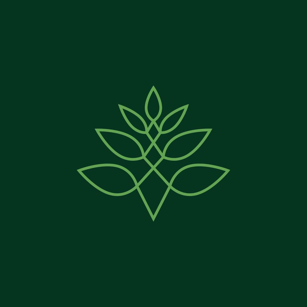 design del logo della linea vegetale vettore
