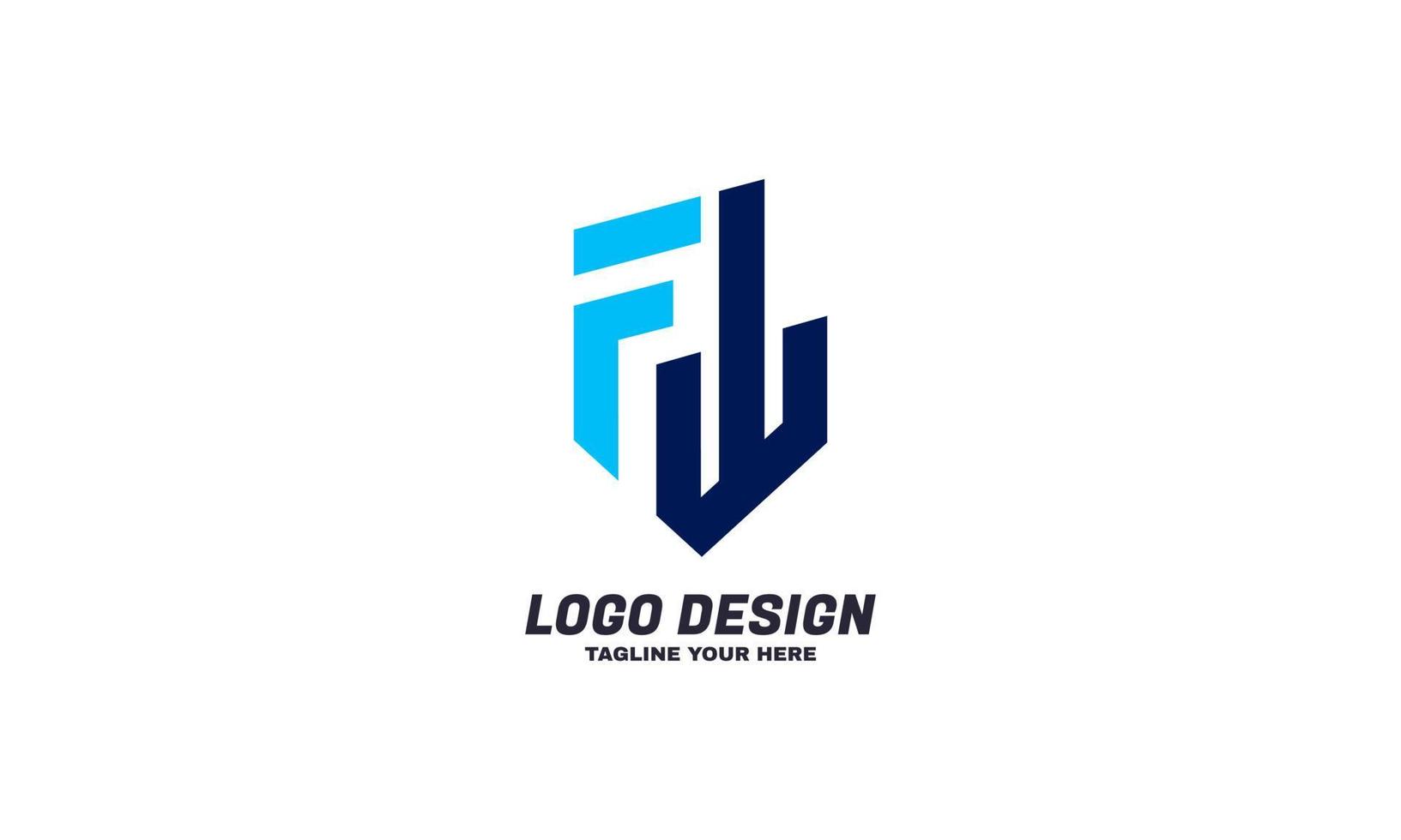 vettore di stock logo piatto lettera w e f design