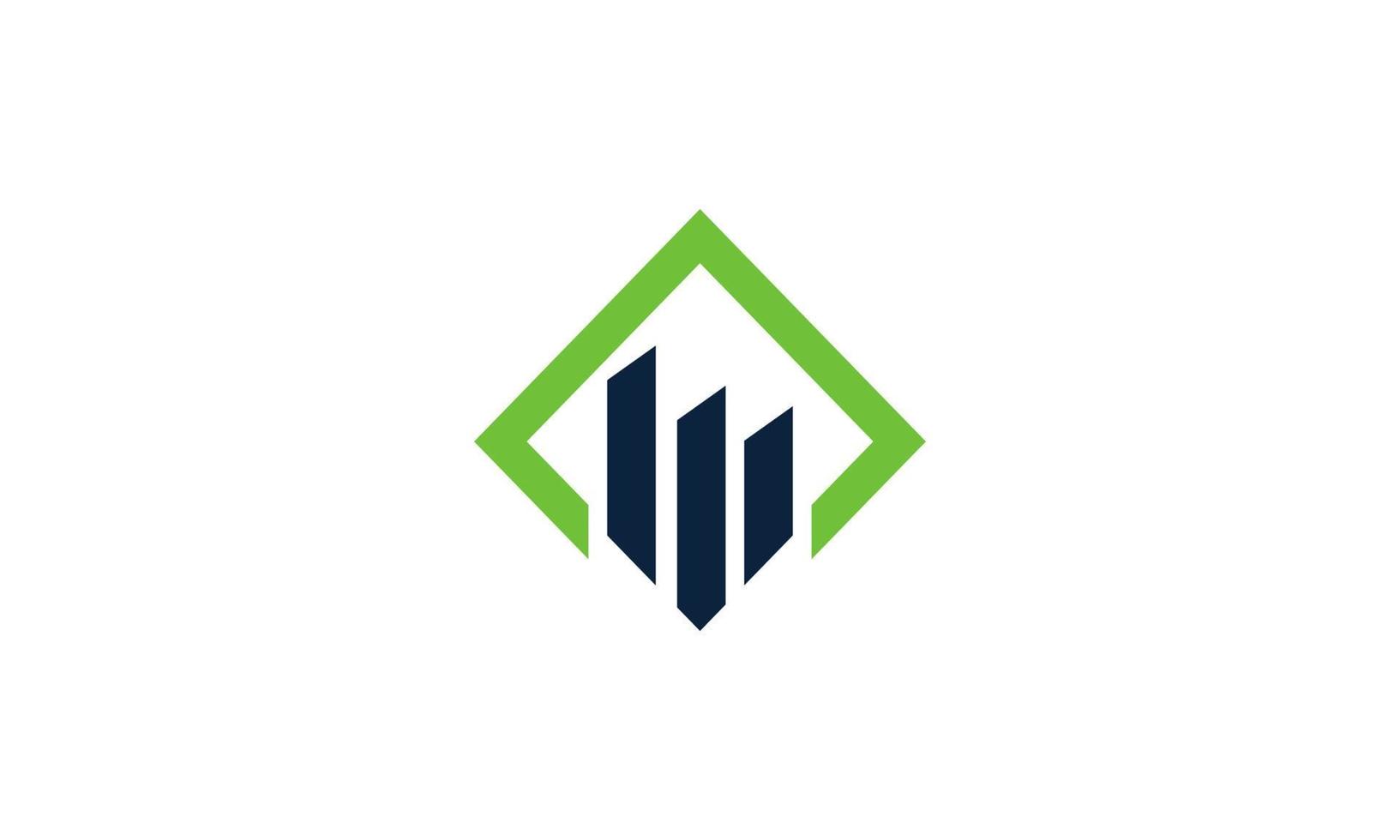 modello di progettazione del logo del simbolo della finanza astratta creativa astratta con il vettore dell'icona del logo di colore verde e blu navy isolato