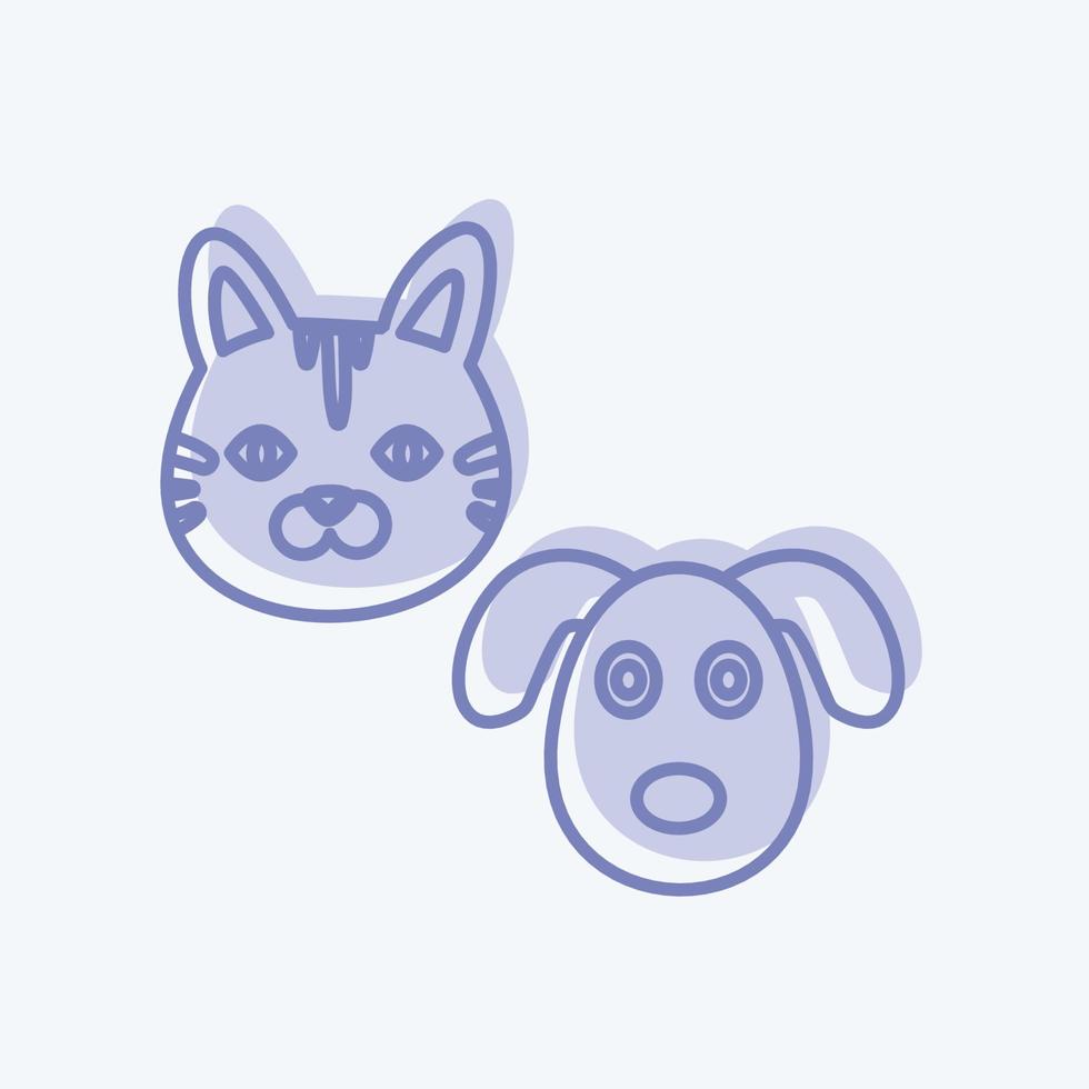 icona di animali domestici in stile bicolore alla moda isolato su sfondo blu tenue vettore