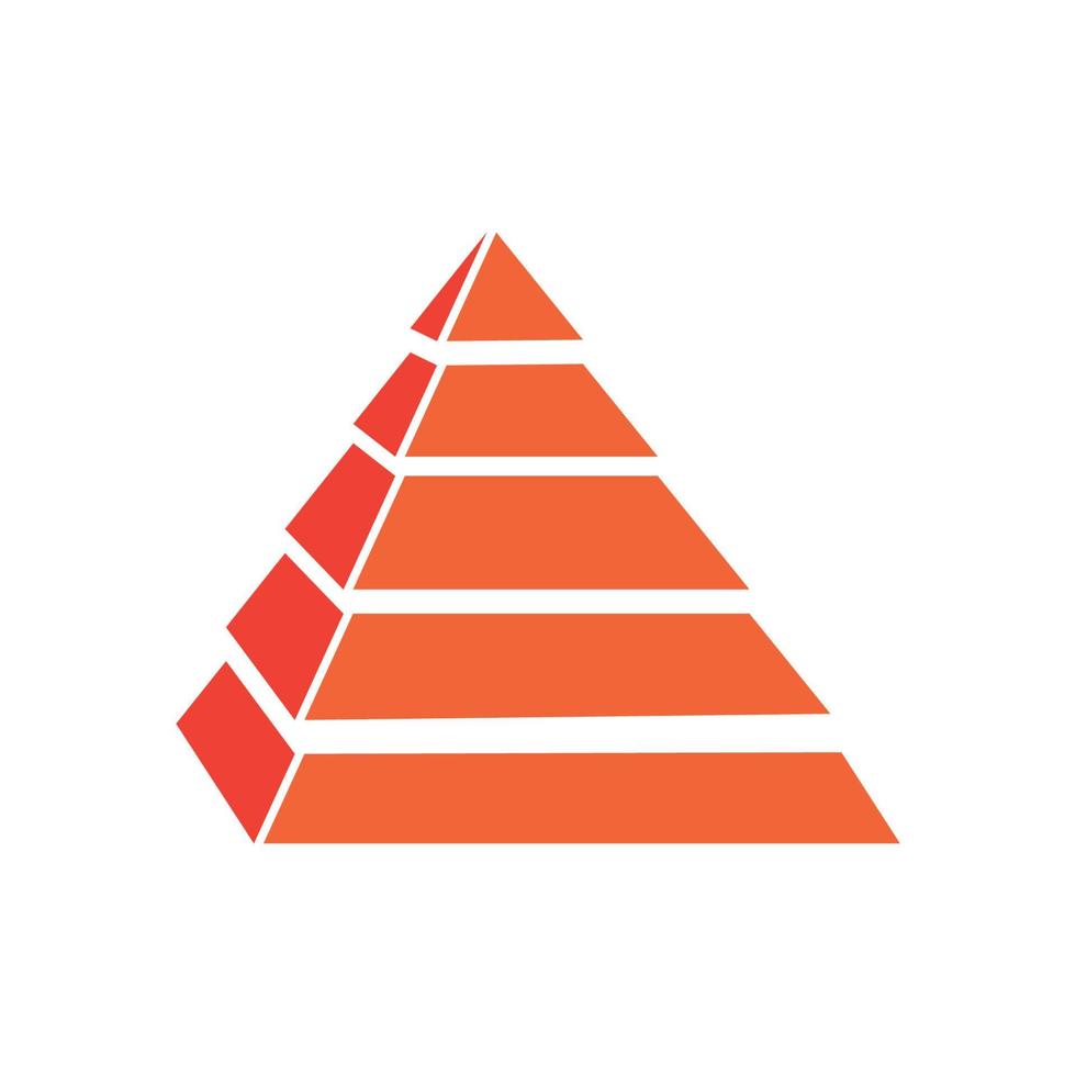 piramide moderna piatta logo 3d icona vettore illustrazione