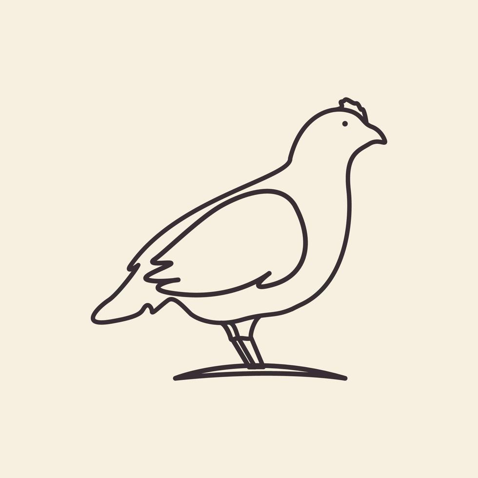 linee semplici arte gallina logo design icona vettore simbolo illustrazione