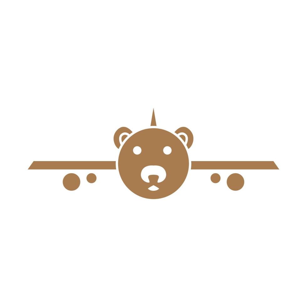 giocattoli aereo orso logo simbolo icona vettore graphic design illustrazione idea creativa