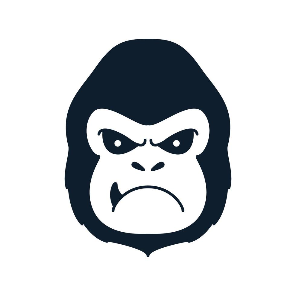 disegno di illustrazione vettoriale logo arrabbiato testa di gorilla o scimmia
