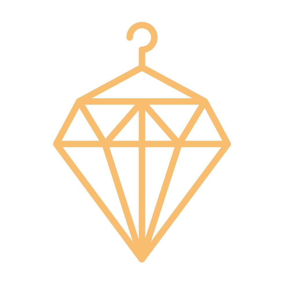 linee diamante con gancio logo simbolo icona illustrazione grafica vettoriale