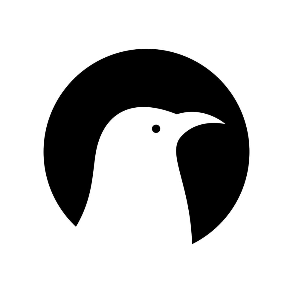 cerchio con spazio negativo uccellino logo design grafico vettoriale simbolo icona segno illustrazione idea creativa