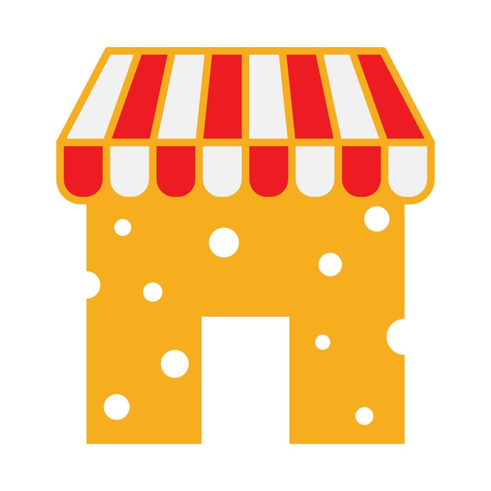 illustrazione grafica astratta del disegno dell'icona del simbolo del vettore del logo del negozio di formaggio