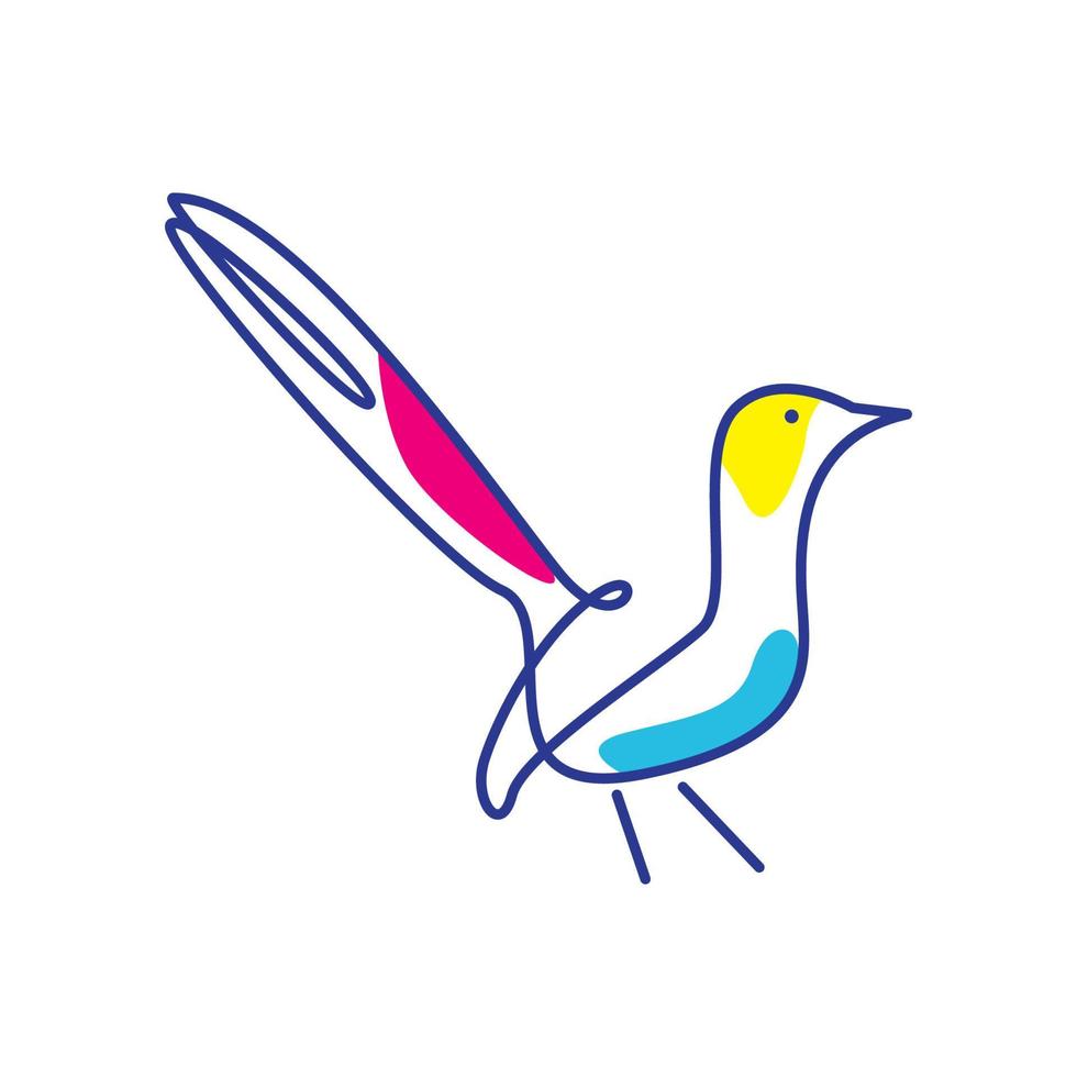 uccelli di pietra linee arte logo colorato design vettore icona simbolo illustrazione