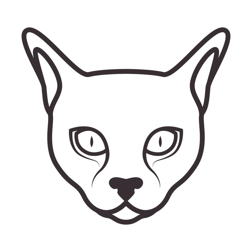 linee testa animale sfinge gatto logo vettore simbolo icona disegno grafico illustrazione