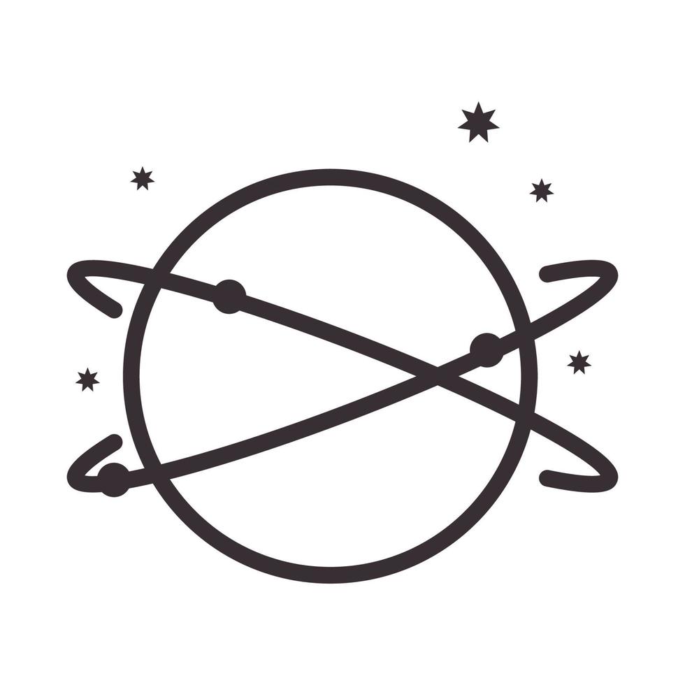 linee cerchio pianeta spazio cielo logo simbolo icona vettore illustrazione graphic design