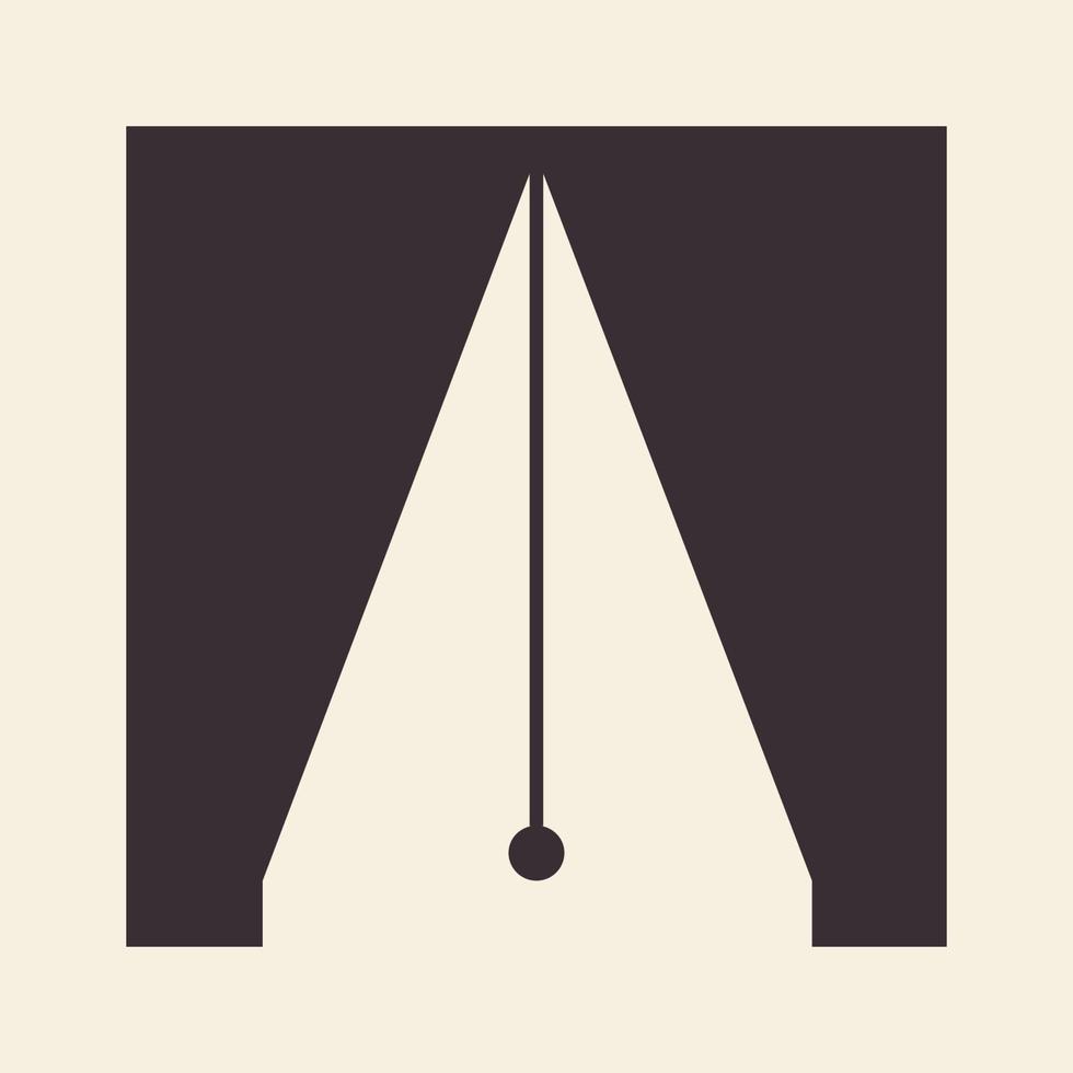 spazio negativo penna hipster logo design grafico vettoriale simbolo icona segno illustrazione idea creativa