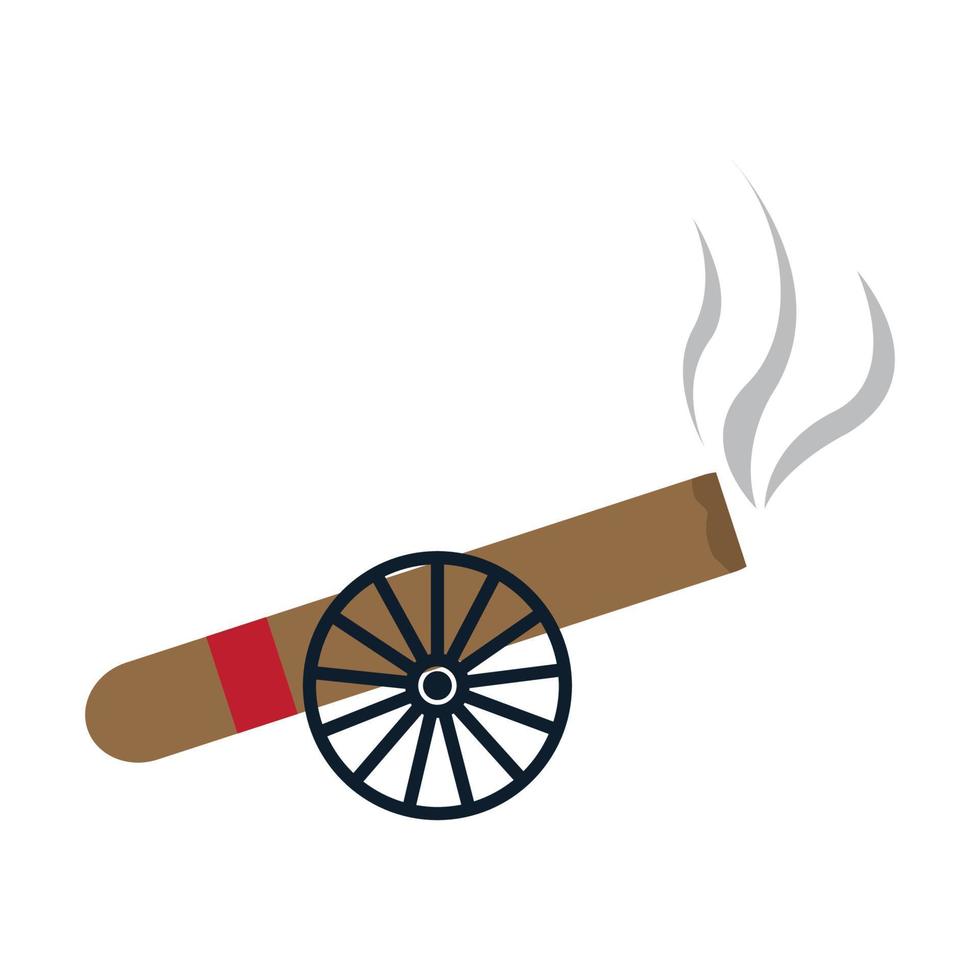 sigaretta con illustrazione vettoriale del logo della pistola