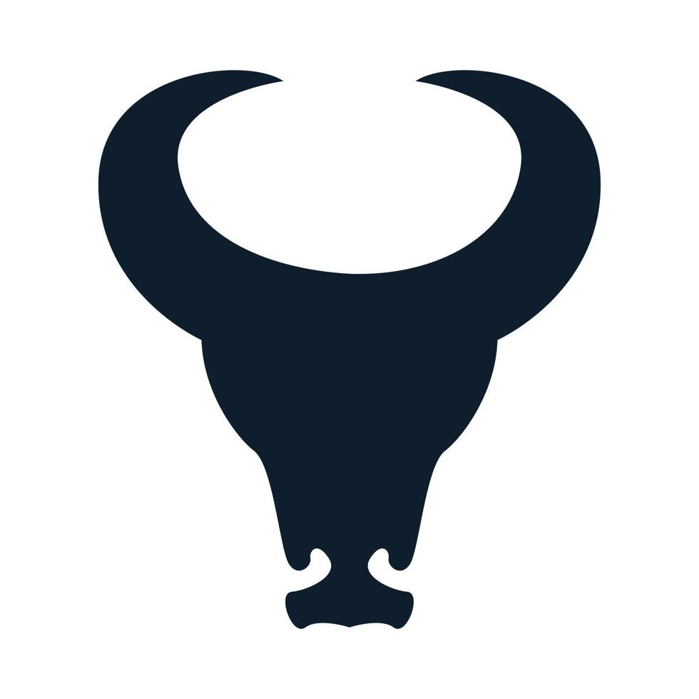 testa di animale mucca o toro o bufalo o bisonte cranio moderno logo disegno vettoriale illustrazione