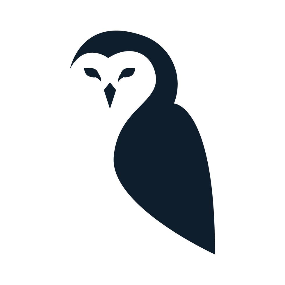 disegno dell'illustrazione di vettore del logo moderno del lato dell'uccello del gufo
