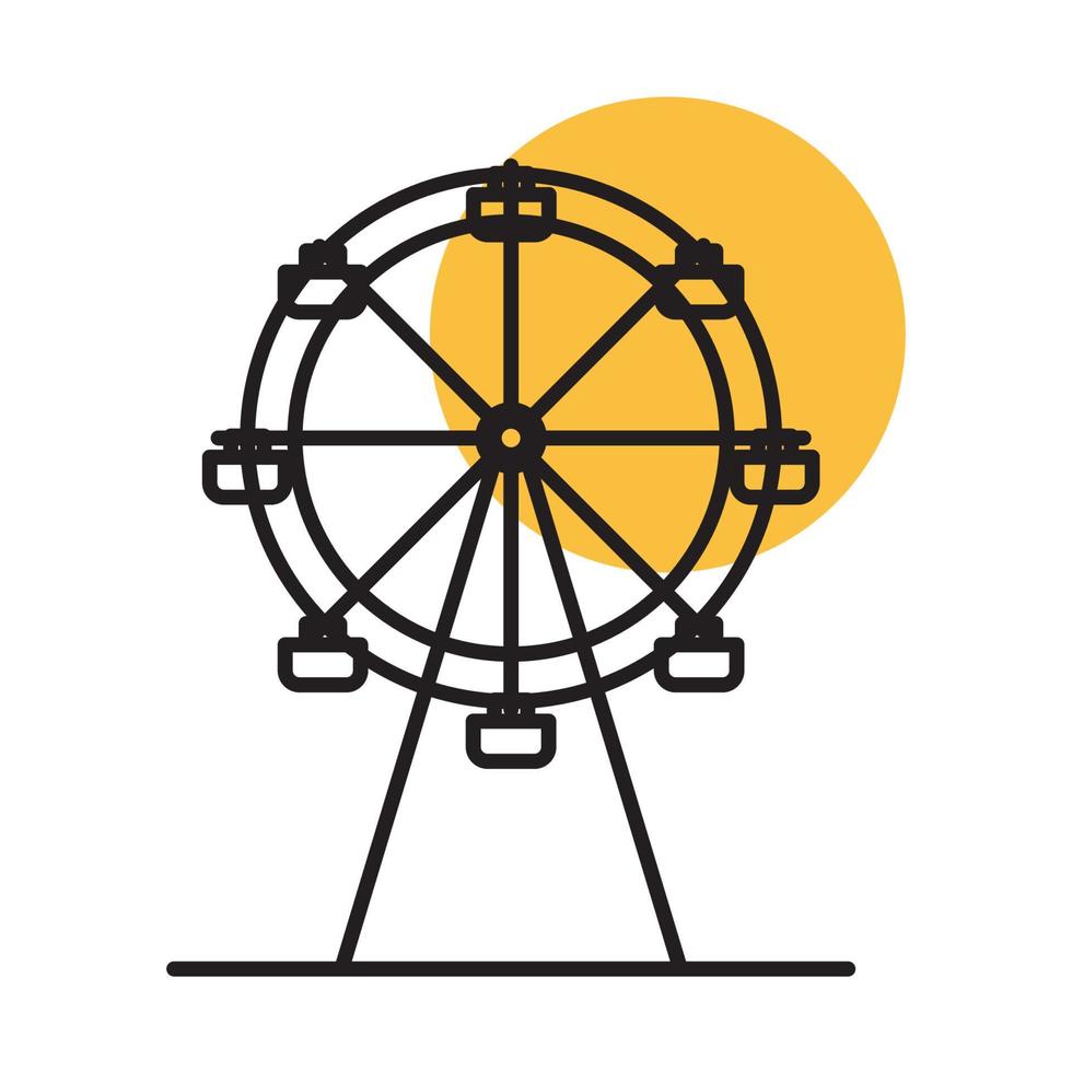 linee arte ruota panoramica logo simbolo icona vettore illustrazione design