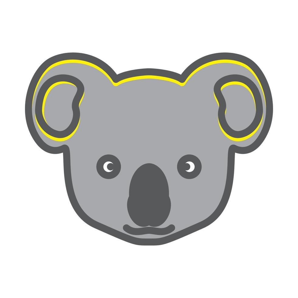 testa astratta cartone animato carino koala logo colorato simbolo vettore icona design illustrazione