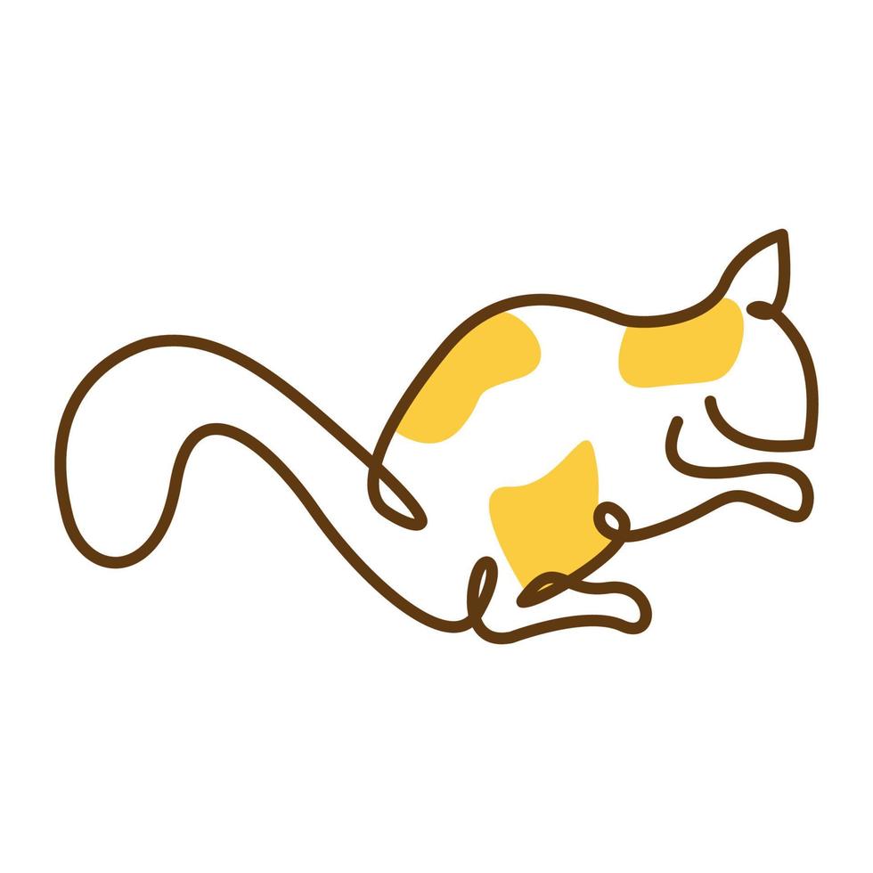 line art scoiattolo colorato logo vettore simbolo icona design grafico illustrazione