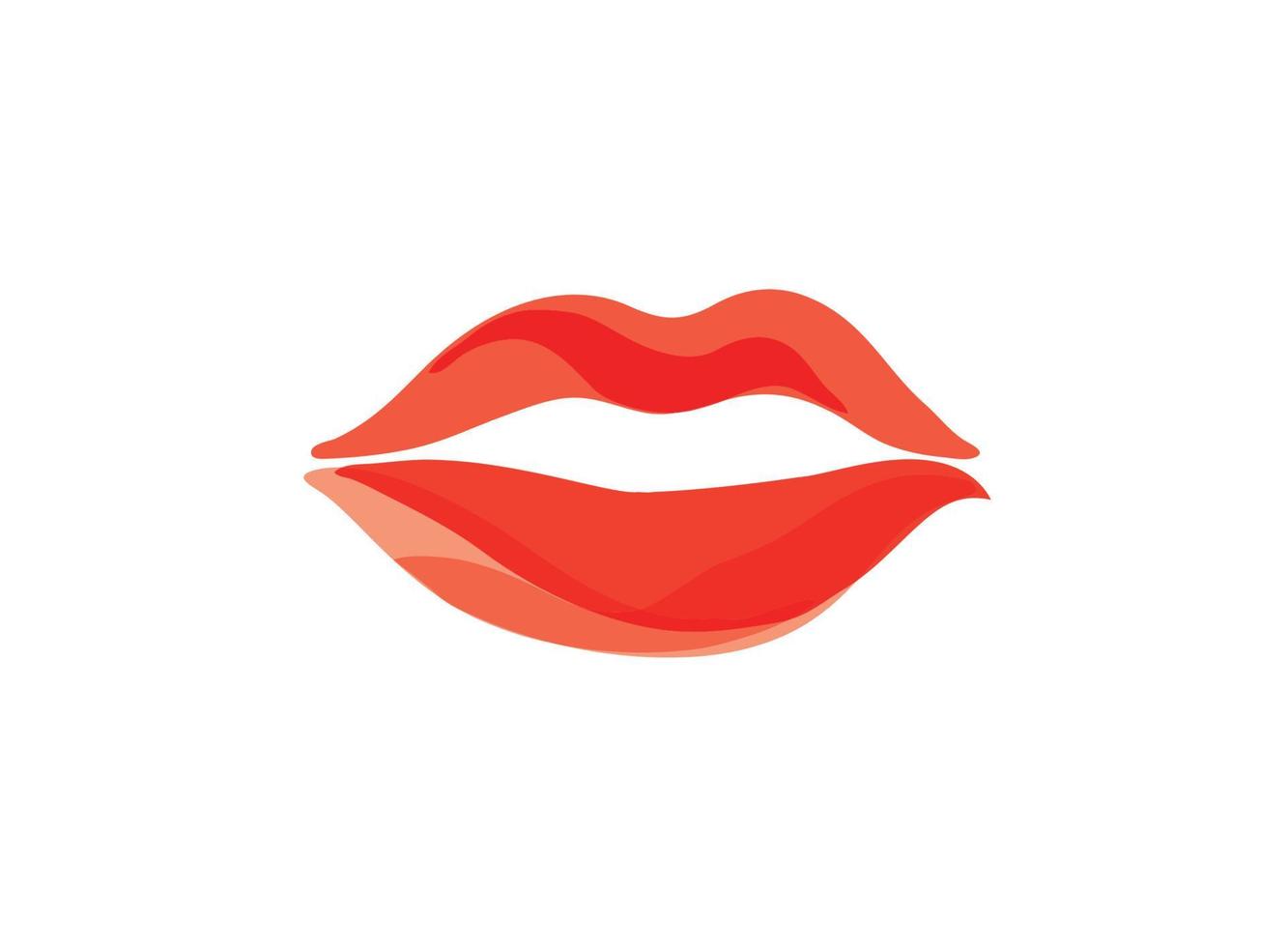 labbra femminili. illustrazione disegnata linea sexy labbra rosse. bella donna labbra logo in colore pastello. concetto di design buono per logo, carta, banner, poster, volantino vettore